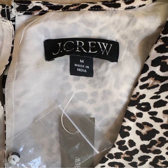 J Crew Sleeveless V Neck Hyacinth Midi Leopard Print Women Size M Crepe de Chine - Picture 9 of 10